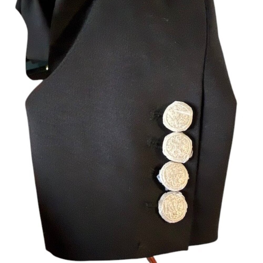 LoveShackFancy Pantonia Black Wool Blend Peplum Blazer Jacket Size 10 NWT $645 - Picture 6 of 16